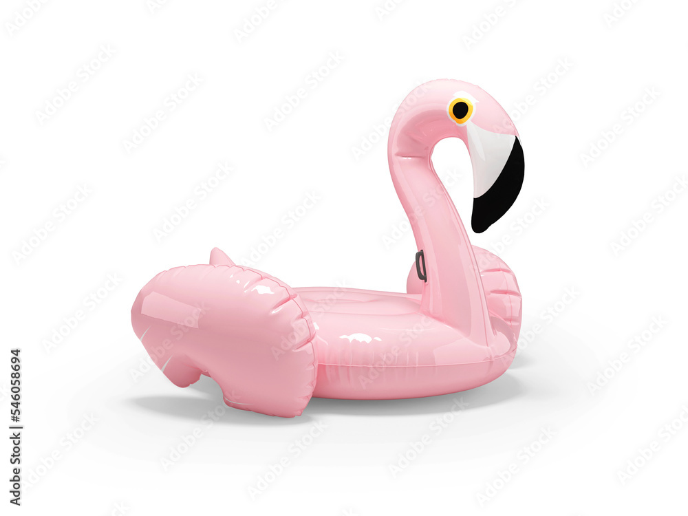 3D illustration of inflatable pink peacock circle for swimming on white background with shadow 3D illustration of inflatable pink peacock circle for swimming on white background with shadow