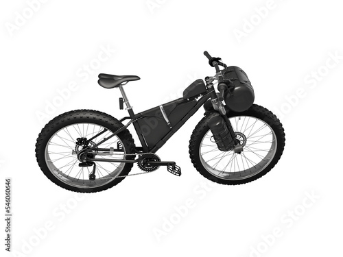 3d illustration of hardtail mountain sports bike on white background no shadow