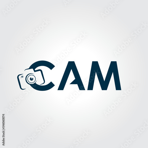 Photo booth camera logo stock template