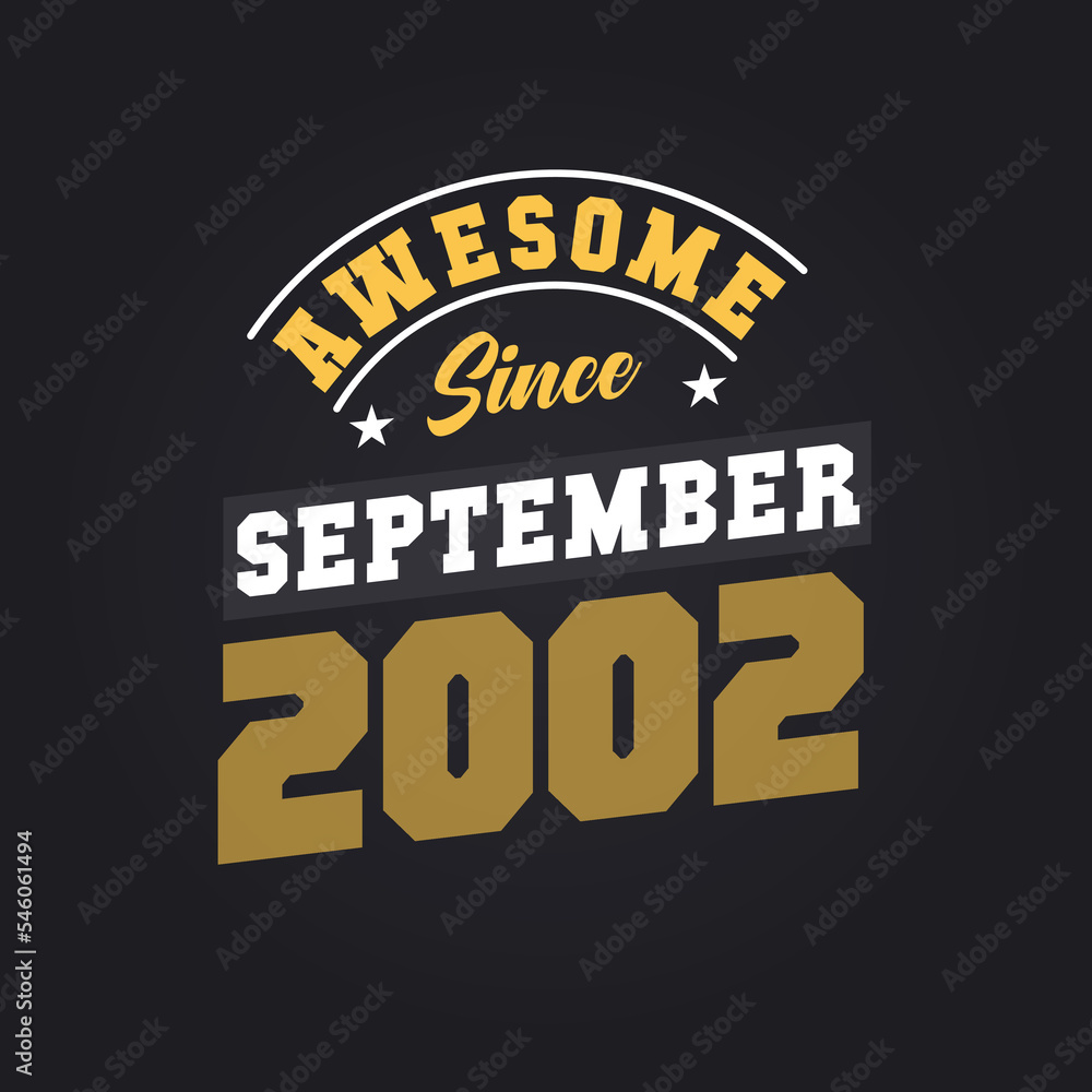 Awesome Since September 2002. Born in September 2002 Retro Vintage Birthday