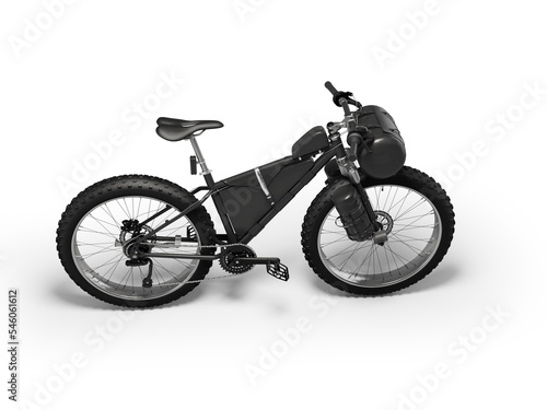 3d illustration of hardtail mountain sports bike on white background with shadow