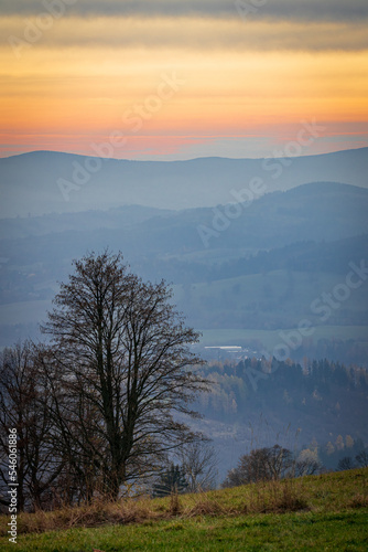 mountain view at autumn sunset poland  © Marcin C