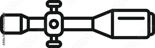 Telescopic sight icon outline vector. Rifle scope. Gun hair
