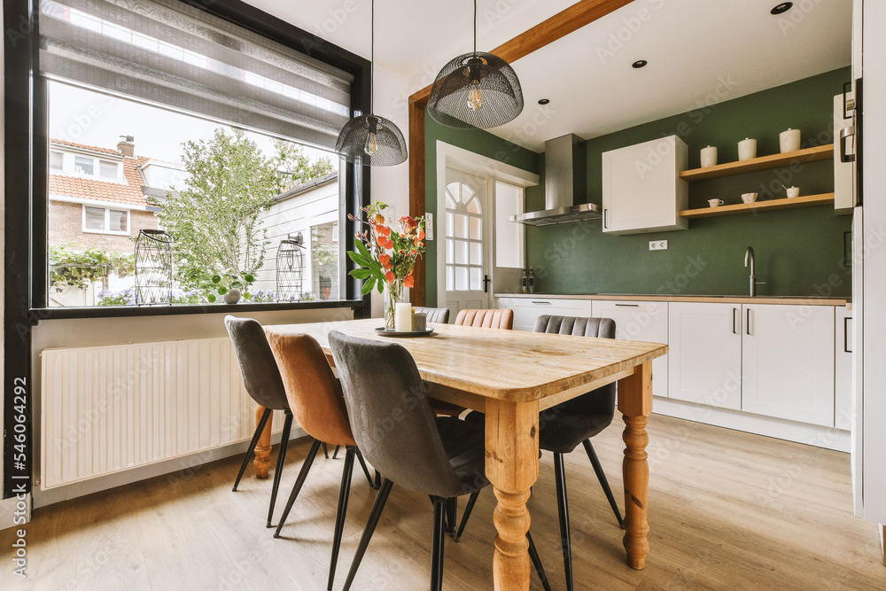 Modern minimalist style interior design of studio apartment with open ...
