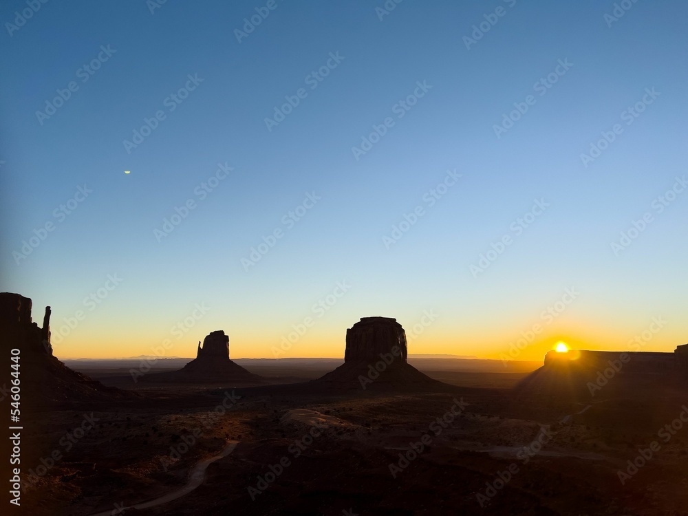 Beautiful view of Monument Valley at sunset. Utah, United States.