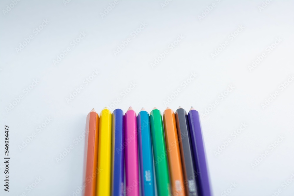 Colorful wooden pencils isolated on white background. Colorful wooden pencils isolated on white background.