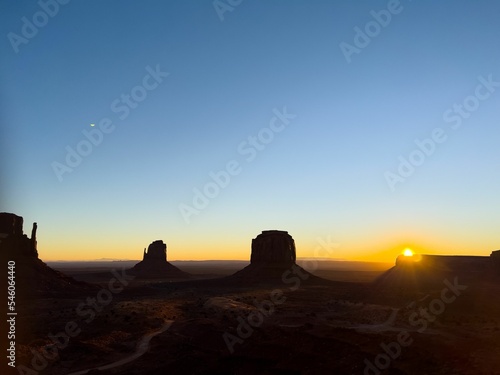Beautiful view of Monument Valley at sunset. Utah  United States.
