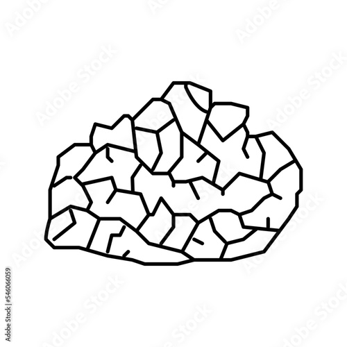 amethyst stone rock line icon vector illustration photo