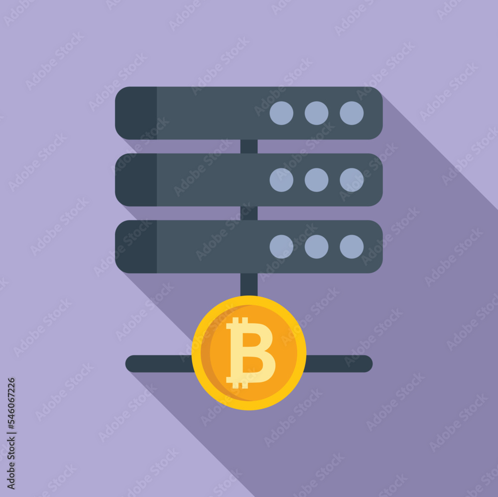 Cryptocurrency server icon flat vector. Crypto money. Bitcoin digital Cryptocurrency server icon flat vector. Crypto money. Bitcoin digital