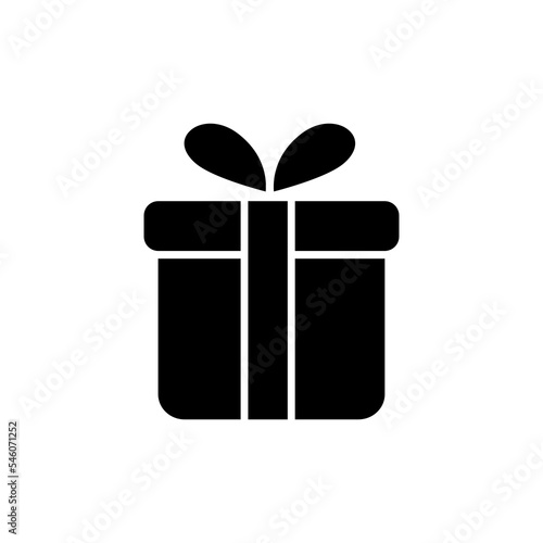 Gift box glyph icon. Happy new year and Christmas. Birthday present. Isolated vector stock illustration