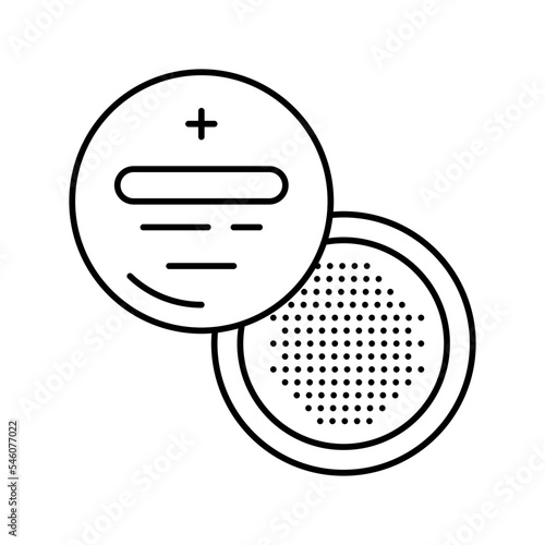 cr2032 button battery line icon vector illustration