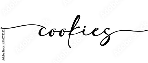 Cookies phrase Continuous one line calligraphy. Minimalistic handwriting with white background