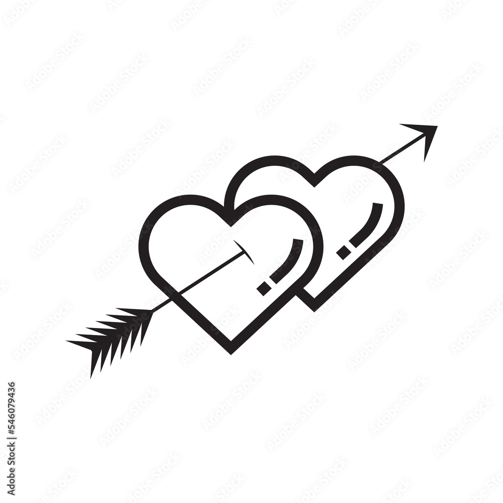 Romantic heart love arrow icon | Black Vector illustration | Romantic heart love arrow icon | Black Vector illustration |