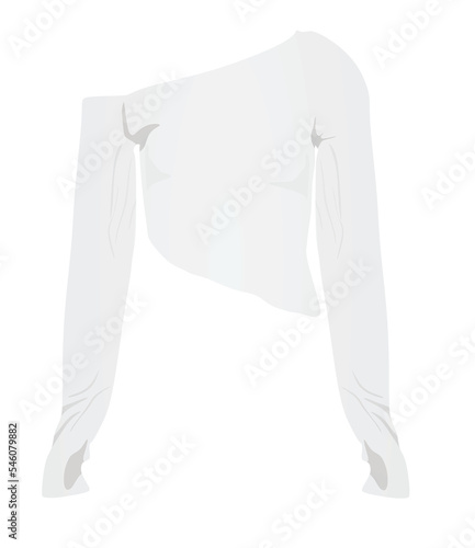 White off shoulders t shirt. vector