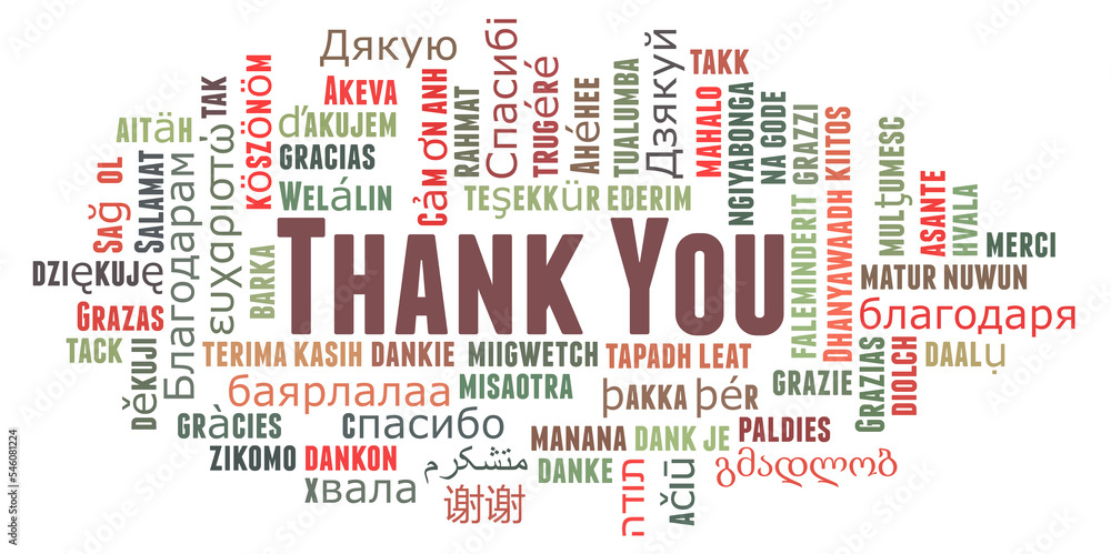 Fototapeta premium Thank You in Different Languages word cloud concept