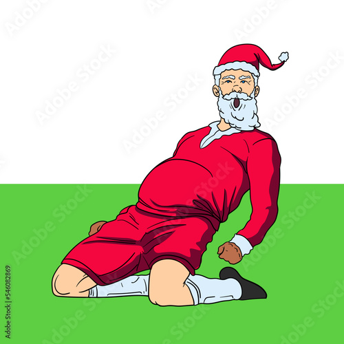 santa claus festejando un gol