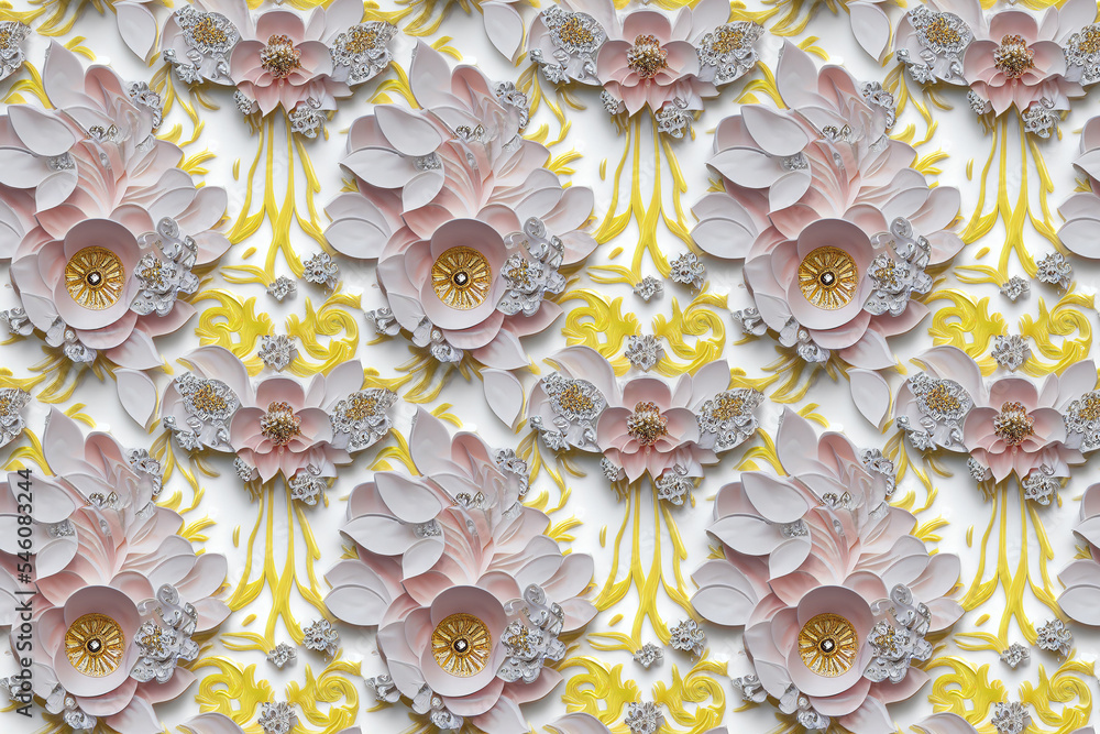 Beautiful floral wallpaper. Seamless repeat pattern for wallpaper ...