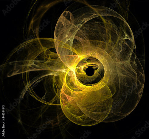 Wallpaper Mural illustration of yellow space planet star system, color graphics, background Torontodigital.ca
