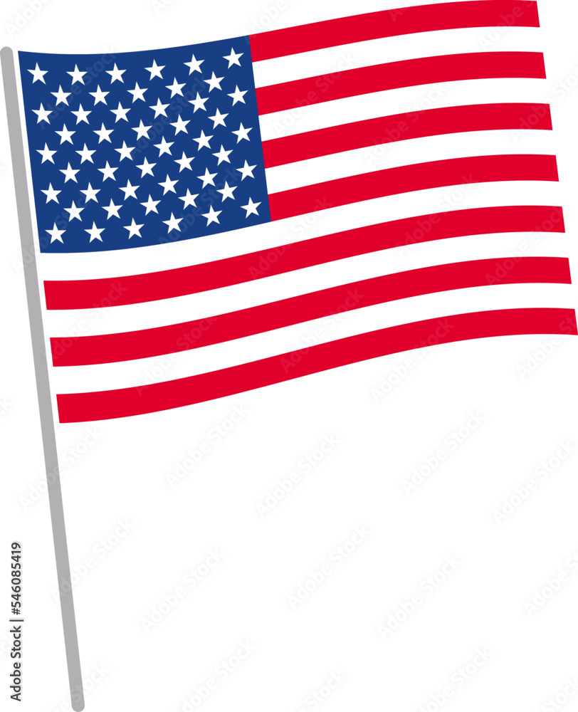Fototapeta premium 風にはためくアメリカの国旗