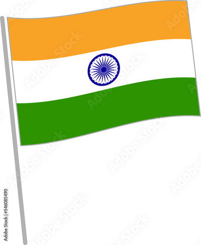 風になびくインドの国旗