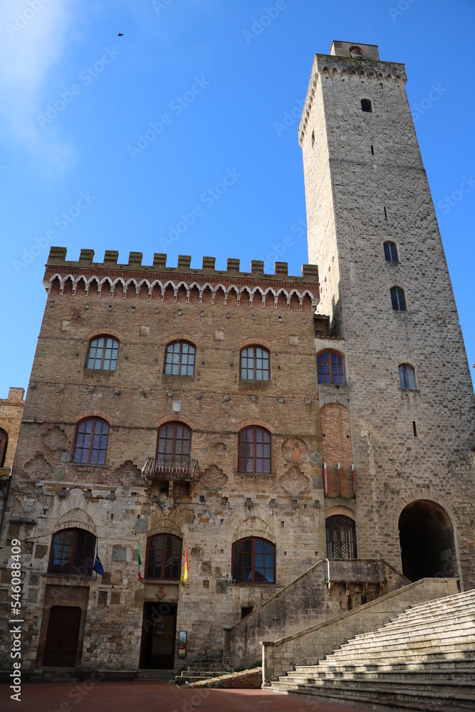 Historical buildings in San Gimignano, Tuscany Italy