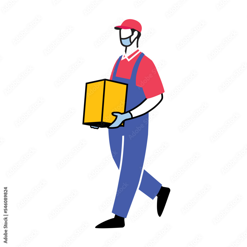 Safe delivery man guy courier package parcel Safe delivery man guy courier package parcel