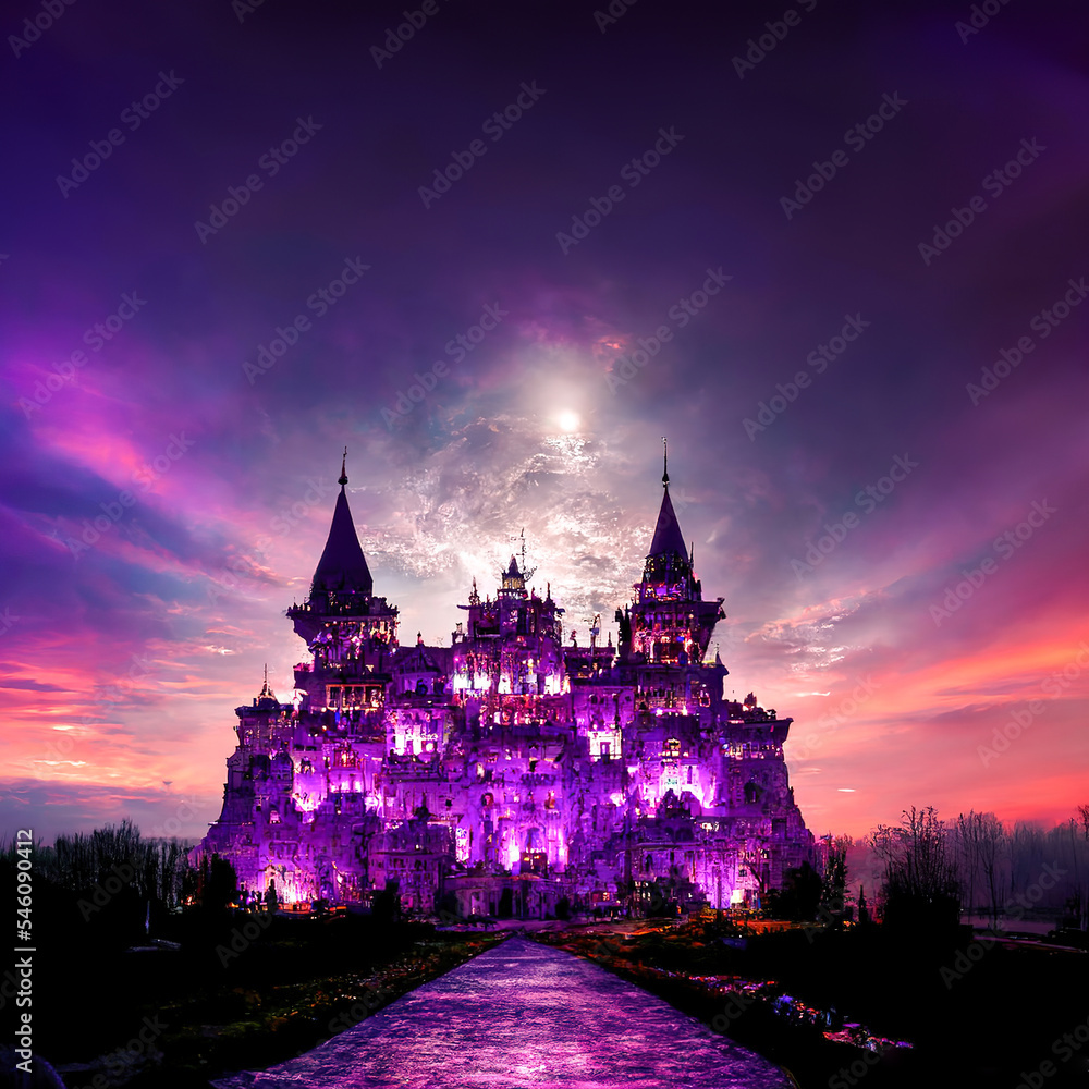 Magic unusual fairytale palaces.