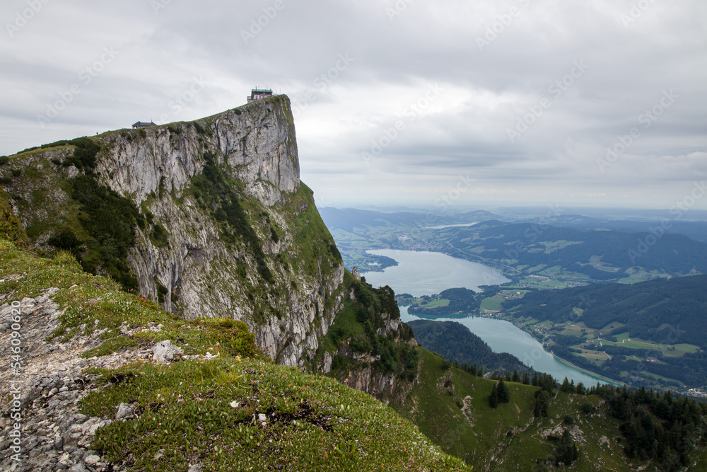 The beautiful view of Schafberg, 1783 m, mountain in the Austrian state of Salzburg.