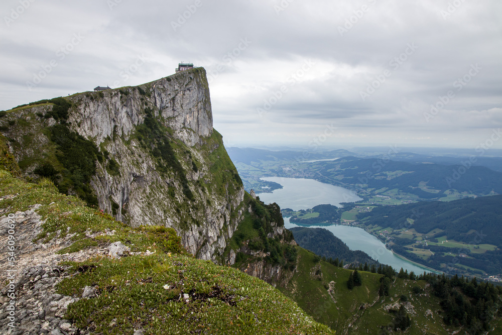 The beautiful view of Schafberg, 1783 m, mountain in the Austrian state of Salzburg. The beautiful view of Schafberg, 1783 m, mountain in the Austrian state of Salzburg.