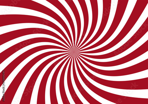 red and white swirl twisted sunburst background with rays