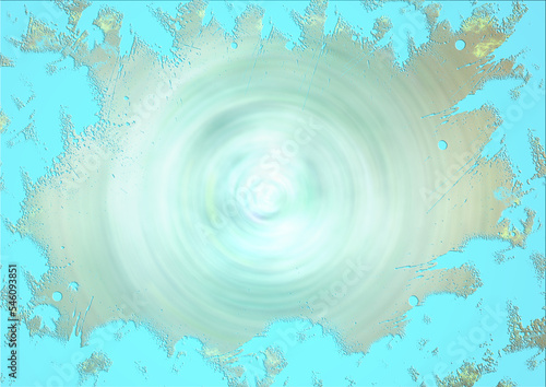 tourbillon cadre peinture tache bleue.