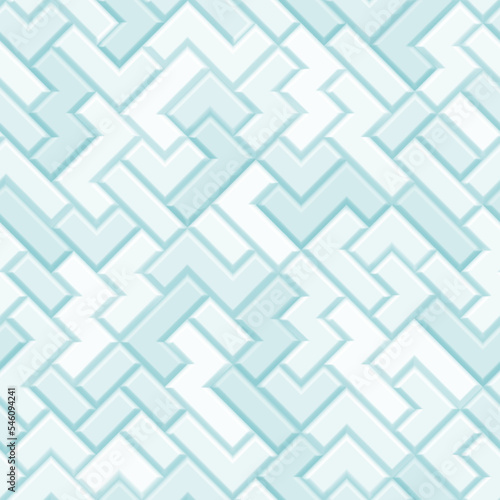 Abstract seamless pattern made of tetris blocks in light blue colors