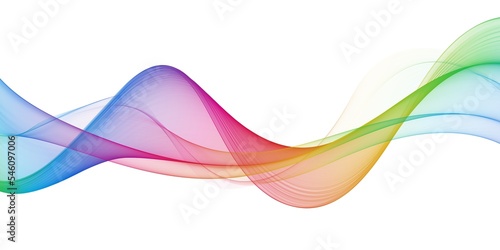 Colorful Sound wave line curve on white background. Element for theme technology futuristic 