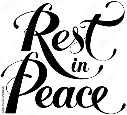 Fotografi Rest in peace - custom calligraphy text