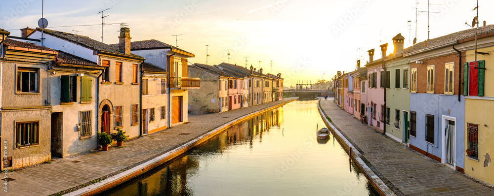 historic old town of Comacchio in italy
