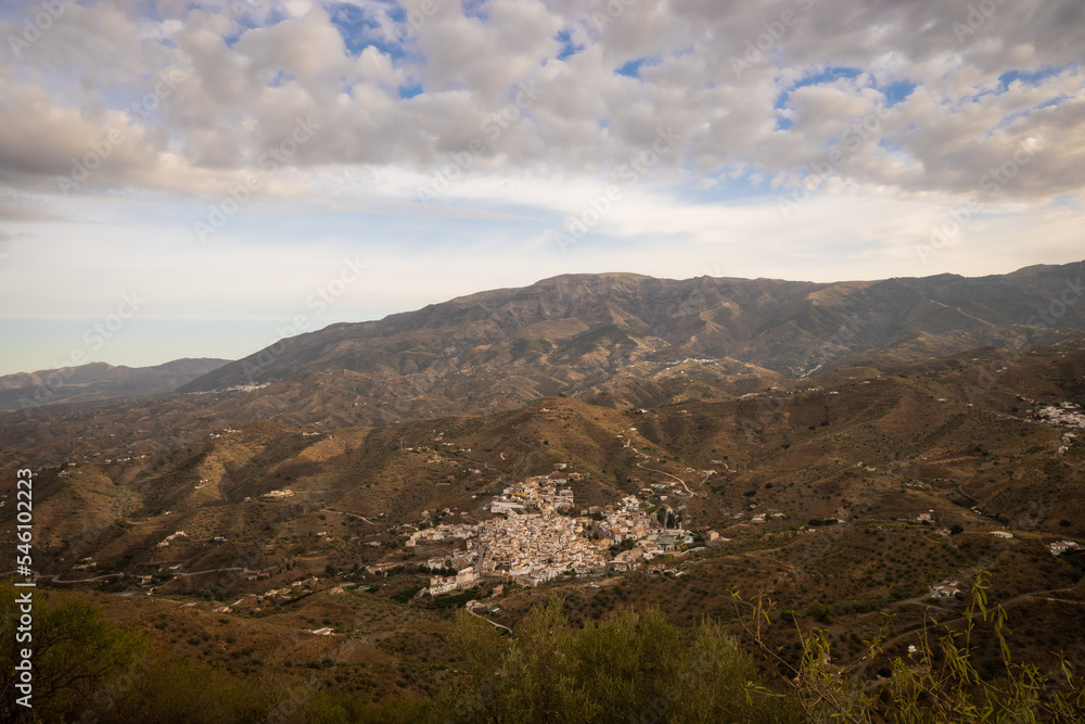 Fototapeta premium The town of Arenas is made up of traditional Spanish houses in the mountains of Andalusia above Malaga on the south coast