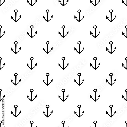 Anchor vector seamless pattern. Seamless pattern for wallpaper  pattern fills  web page background  surface textures.
