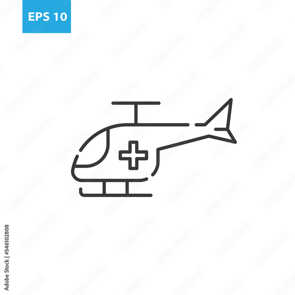 Ambulance helicopter icon.outline Vector illustration