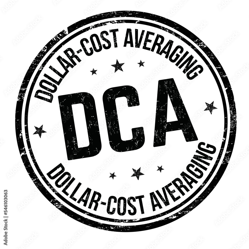 DCA dollar-cost averaging grunge rubber stamp