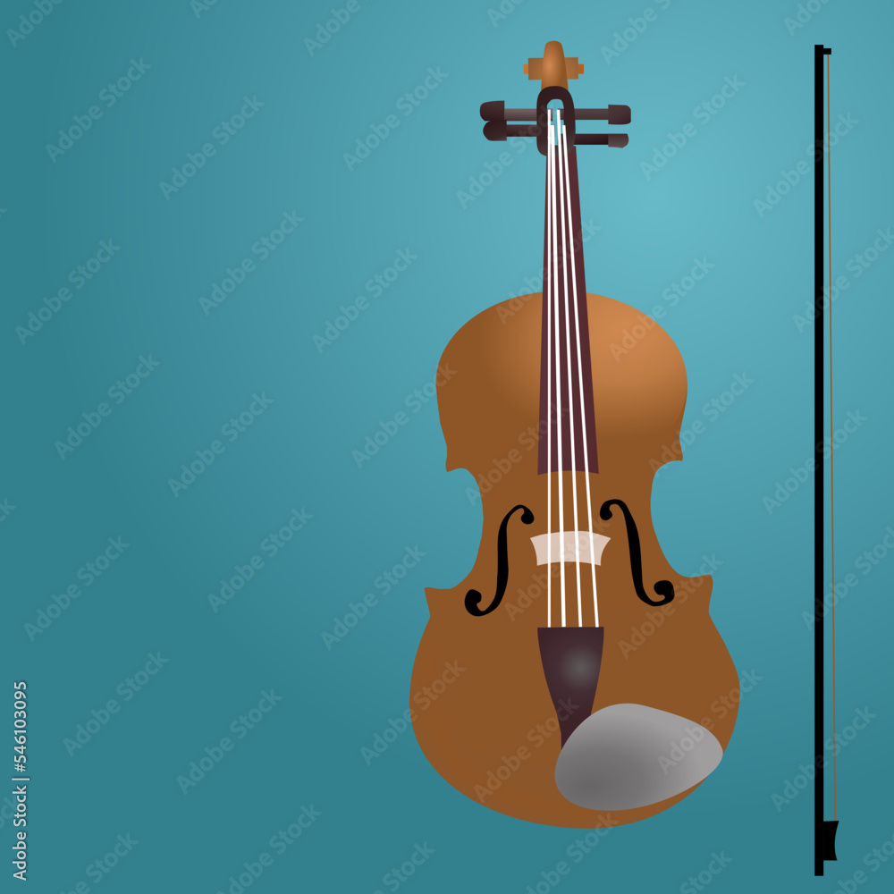 Fototapeta premium violin isolated on the blue
