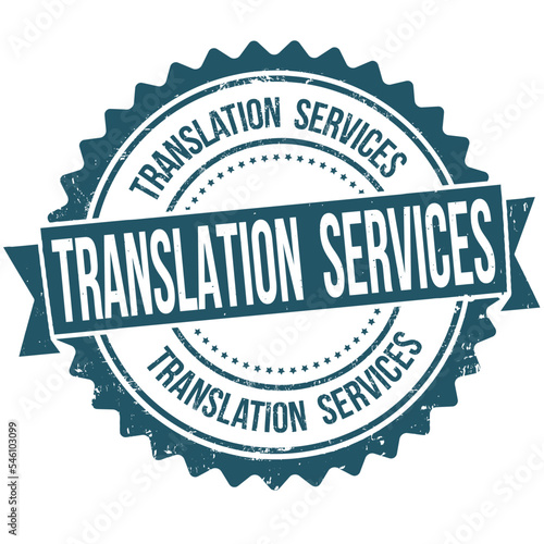 Translation services grunge rubber stamp