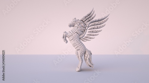 3D Illustration of a horse. Very helpful for Modelers, Artists, and Painters and they must view at maximum resolution to see minute details on this modeled horse to help them design their own version. © Zeewaqar