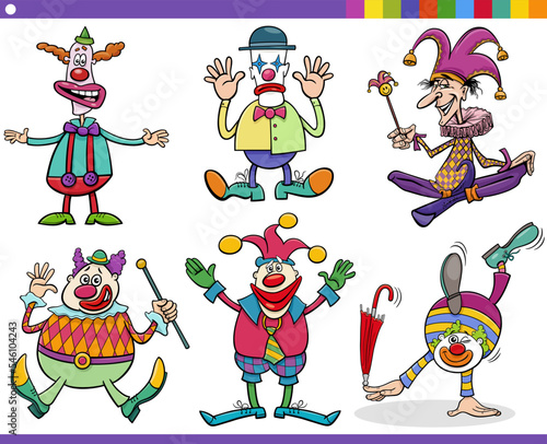 cartoon clowns or comedians comic characters set