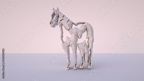 3D Illustration of a horse. Very helpful for Modelers  Artists  and Painters and they must view at maximum resolution to see minute details on this modeled horse to help them design their own version.