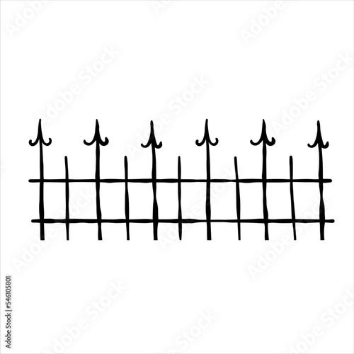Doodle fence cemetery. Decoration of grave for Halloween.