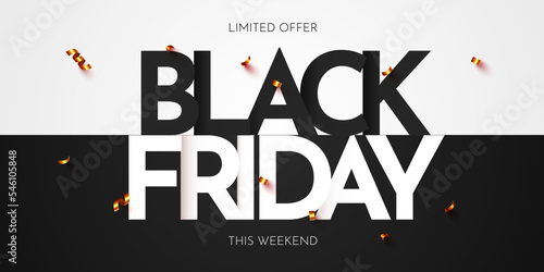 Black Friday banner. Template for promotion, advertising, online advertising, social media and fashion advertising.