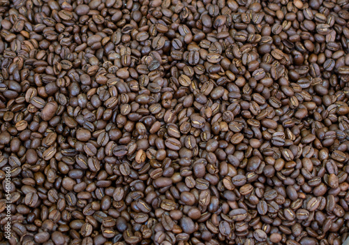 Coffee beans ready for the grinder background