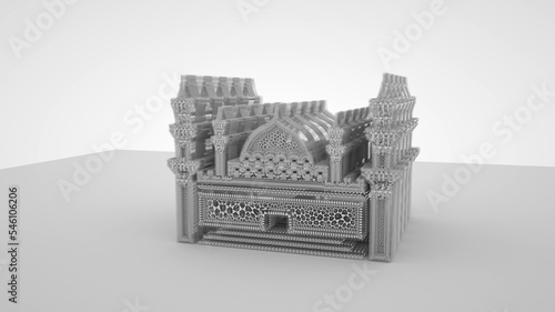 Photo 3D Illustration of a Mosque or Masjid where Muslims perform prayers