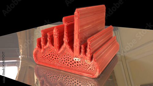 Fotografie, Obraz 3D Illustration of a Mosque or Masjid where Muslims perform prayers