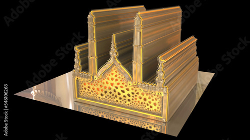 Obraz na płótnie 3D Illustration of a Mosque or Masjid where Muslims perform prayers